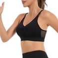 thumbnail image 4 of Women's Plus Size Hollow Out Mesh Sports Bra Wirefree Seamless Thin Padded Yoga Fitness Activewear Black, 4 of 6