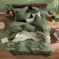 thumbnail image 4 of Catami Cationic Dyeing 7-piece Bed in a Bag Comforter Set with Sheets,Olive Green,King, 4 of 7