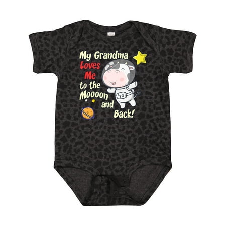 

Inktastic My Grandma Loves Me Cow Astronaut Gift Baby Boy or Baby Girl Bodysuit