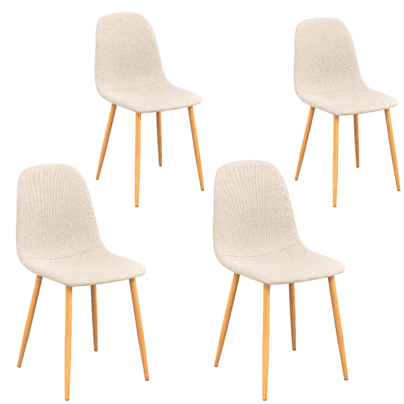 SOROUM Modern Upholstered Dining Chairs Set of 4, Comfortable Mid-Century Accent Chairs for Lounge & Farmhouse, Beige