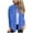 #223-Blue, variant on AUNVITO Women's Casual Solid Color Coat Zipper Front Color-Block Design Long Sleeve Polyester Jacket With Pockets Lightweight Outerwear No Hood