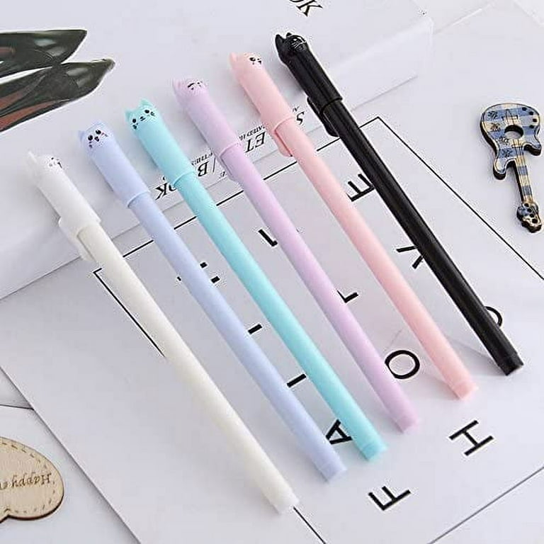 Sencoo Girl Cute Pens Kawaii Pen Cute Cat Pen 0.5 Mm Gel Pens Black Ball  Point Pens For School Office Supplies (12 Cat)