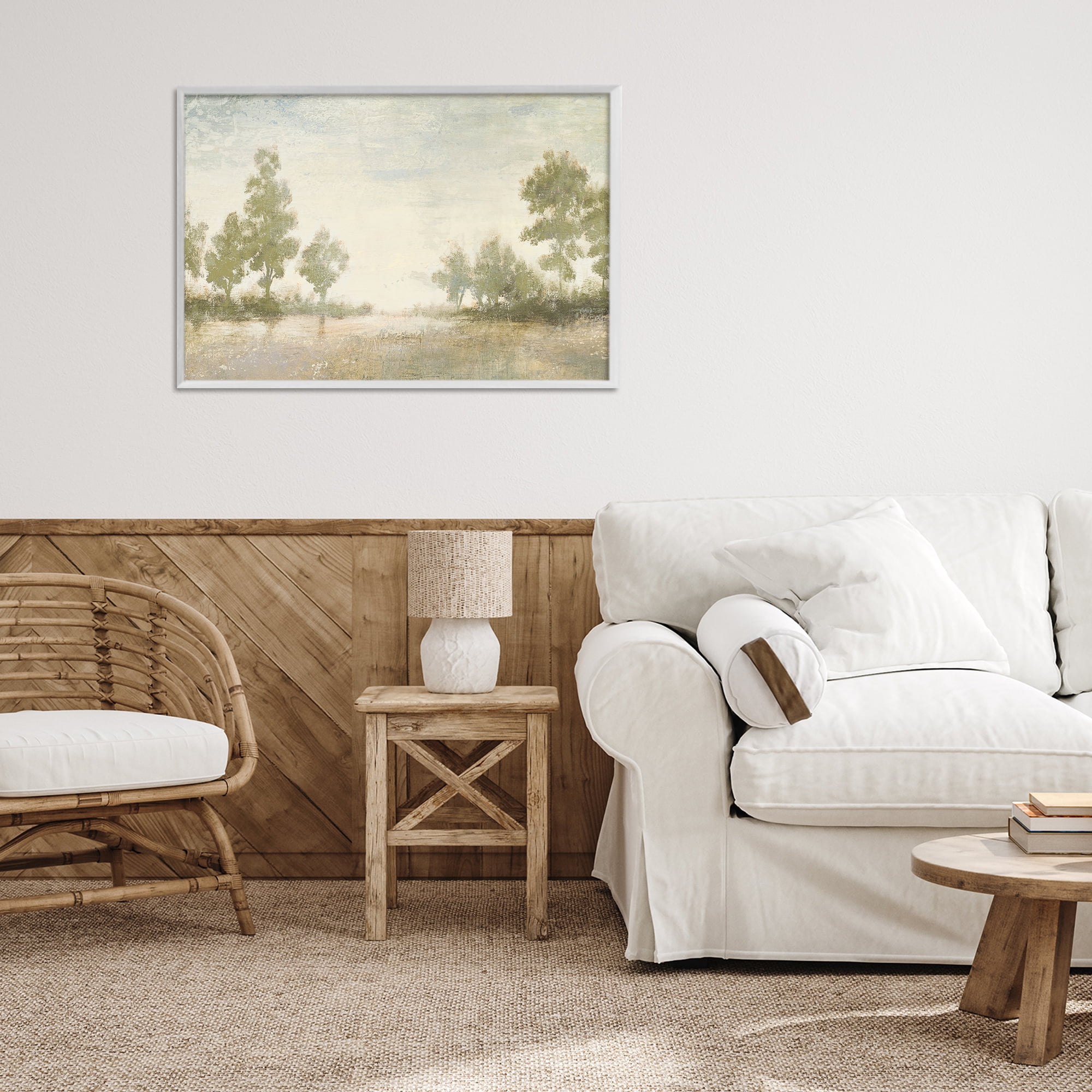 Stupell Industries Forest Light Distant Valley White Framed Giclee Art, design by Michael Marcon