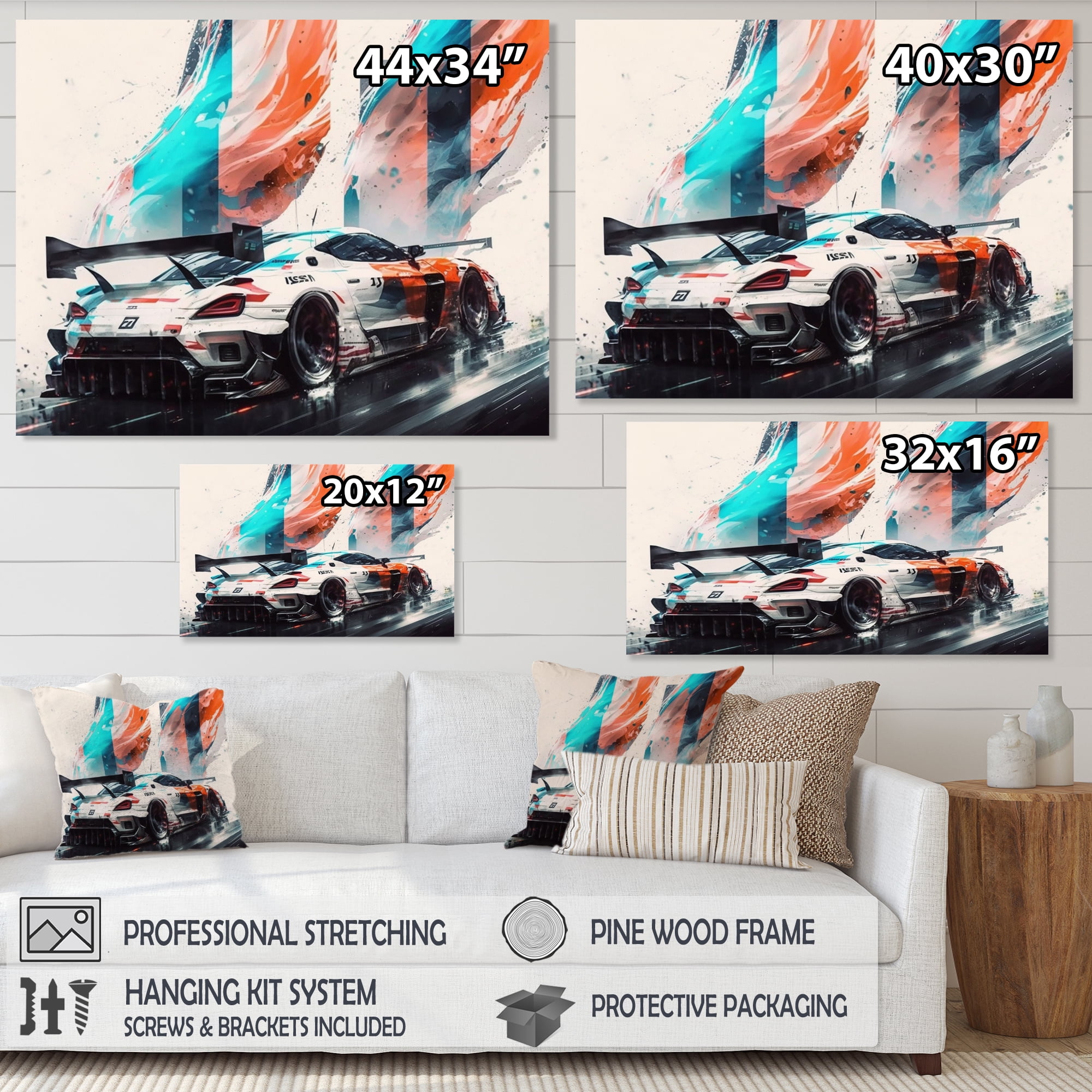 Designart Tokyo Japan Driving Car II Canvas Wall Art