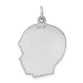 thumbnail image 4 of Sterling Silver Rh-plt Engraveable Boy Disc Charm Polish on Front/Back QM364/18P, 4 of 4