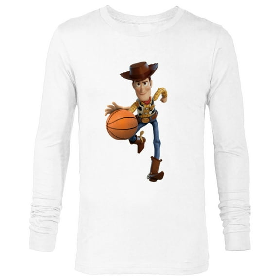 Disney Toy Story Sheriff Woody Basketball - Long Sleeve T-Shirt for Men - Customized-White