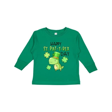 

Inktastic Cute St. Pat-t-rex Dinosaur with St. Patrick s Day Hat Gift Toddler Boy or Toddler Girl Long Sleeve T-Shirt