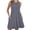 Gray, variant on Summer Women's Sleeveless Mini A-Line Dress Solid Color Round Neck Pocket Long Daily Out Wear