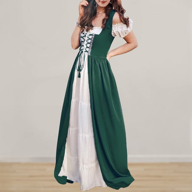 Vestido de cosplay para mujer vestidos de hadas irlandeses medievales ropa de club para cosplay de Halloween