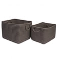 thumbnail image 2 of OD15A012X008S Modern Farmhouse Braided Mudroom Storage - Gravel 12"x10"x8" Basket, 100% Polypropylene - Rectangle., 2 of 2