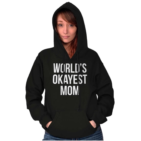 World's Okayest Mom Hilarious Mothers Women Plus Size Graphic Pullover Hoodie Brisco Brands 2X