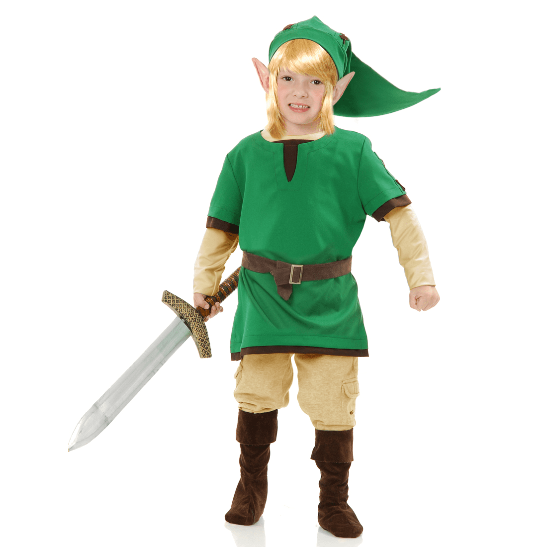 Link Classic Child Green Tunic Costume The Legend Of Zelda Halloween Disguise