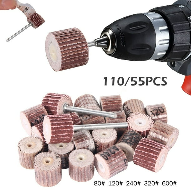 110/55Pcs Sanding Flap Disc Grinding Wheels 80600 Sand Rotary Tool