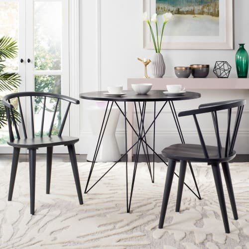 Safavieh American Homes Collection Blanchard Country Farmhouse Black Spindle Side Chair Set of 2