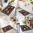 thumbnail image 4 of 2x3 Ft Entryway Area Rug, Coffee Time Kitchen Rug Runner Washable Floor Mat, Vintage Farmhouse Coffee Beans Black Plaid Non Slip Indoor Door Mat Throw Carpet for Bathroom Living Room Bedroom, 4 of 8