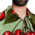 thumbnail image 5 of Cherry Men's Casual Button Down Short Sleeve Printed Summer Beach Shirts, 5 of 6