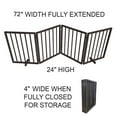 thumbnail image 3 of AmeriHome WFPGB4 72 in. Freestanding 4-Panel Folding Wood Pet Gate - Brown, 3 of 8