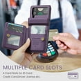 thumbnail image 2 of SaniMore for Samsung Galaxy Z Flip 4 Wallet Case, RFID Blocking PU Leather Kickstand Credit Slots Flip Folio Protective Case, Double Magnetic Clasp Durable Shockproof Cover for Z Flip 4, Purple, 2 of 7