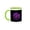Green/White, variant on 3drose, Macro Photograph of a Purple Aster on Black Background., 11oz Mug