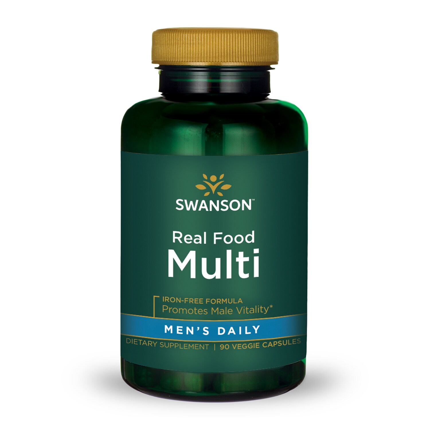 Swanson Real Food Multi Men's Daily Vitamin Vegetable Capsules, 90 Count
