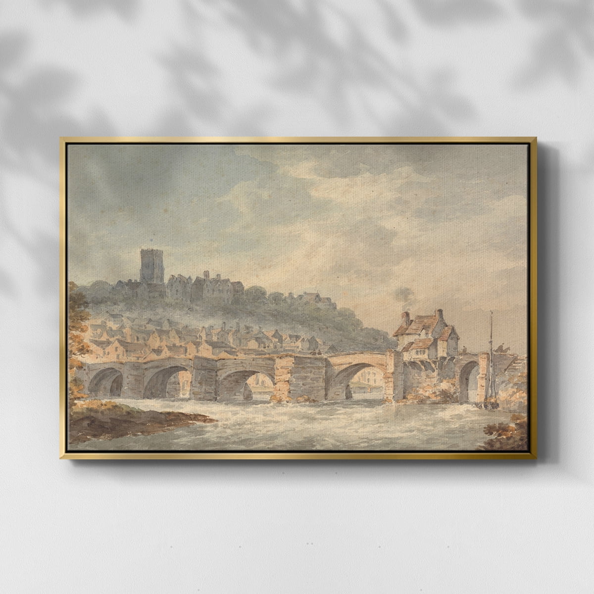 Vintage Landscape-CCCXCII By Wexford Home Framed in Gold Wood Gallery Wrapped Canvas 27 in. x 41 in.