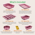 thumbnail image 3 of NutriChef Nonstick Cooking Cookware Pots & Pans, 20 Pieces, Marron Pink, 3 of 9