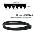 thumbnail image 2 of Unique Bargains 6PK2745 V-Ribbed Belt 5 Ribs 2745mm Length x 21mm Width x 5mm Thick, EPDM Poly V Belt, 2 of 5