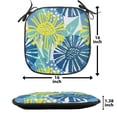 thumbnail image 3 of Floral Chair Seating Cushion Set of 12, Doodle Style Flower Motifs in Paintbrush Streaks and Dots, Seat Pads for Office with Anti-slip Backing, 16"x16", Dark Sky Blue Turquoise, by Ambesonne, 3 of 5
