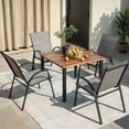 thumbnail image 4 of REKHH Patio Chairs Teslin Stackable Outdoor Chairs Dining Chairs Set of 4 for Lawn Balcony Porch Outside ,Grey, 4 of 5