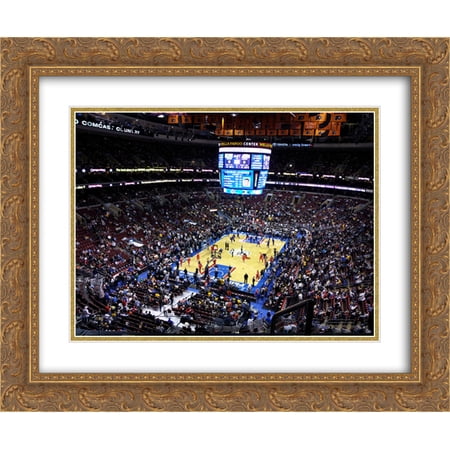 Wells Fargo Center 2x Matted 24x20 Gold Ornate Framed Art Print from the Stadium Series