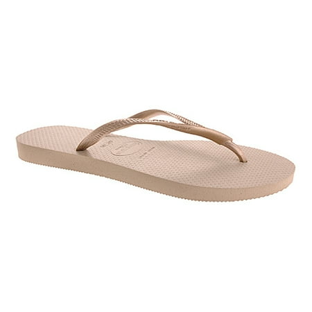 - Havaianas Women's Slim Sand Grey / Light Gold Rubber Sandal - 9M