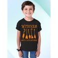 thumbnail image 3 of Witches Gotta Have Options Halloween Broom Youth T-shirt, L, Black, 3 of 6
