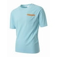thumbnail image 3 of Mens Waffleknit T Shirts with Pocket Short Sleeve Crewneck Tees Tops Business Casual Solid Color Pullover Slim Basic Loungewear Work Tshirts Shirt, 3 of 7
