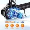 thumbnail image 2 of 500W Electric Scooter for Teen Adults,8.5 Inch  Foldable Commuter Escooter - Up to 21 Miles 21 Mph with 3 Speed Modes & Cruise Control for Daily Travel, 2 of 7