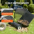 thumbnail image 6 of KFFKFF 42-inch Tow-Behind Lawn Sweeper, 12 Cu.ft. Spacious Pull Behind Grass Collector, Robust Leaf & Grass Sweeper with Innovative Dumping Rope Mechanism, Customizable Sweeping Height for Gathering, 6 of 9