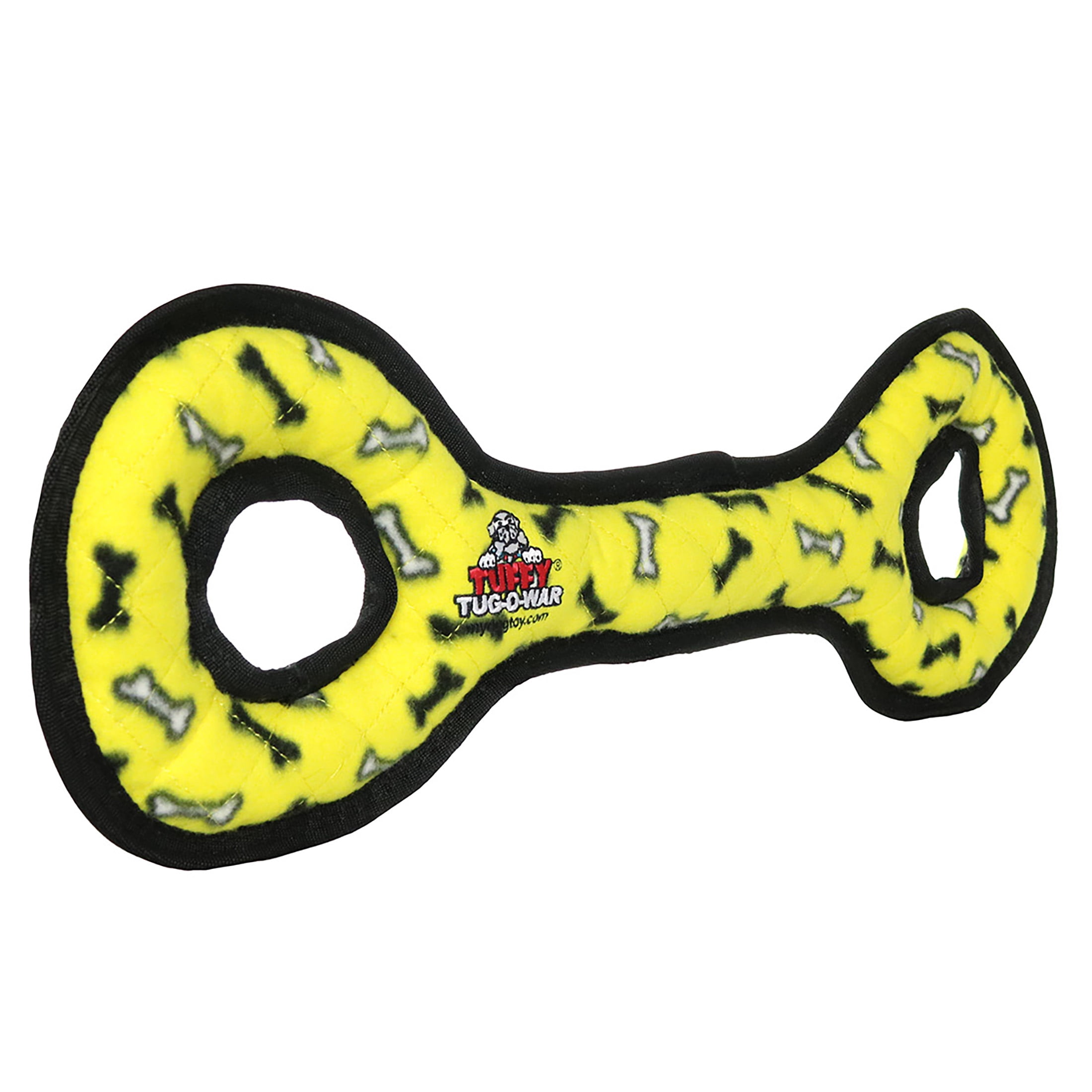 Tuffy Ultimate Tug-O-War Yellow Bone Durable Plush Squeaky Dog Toy