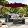 thumbnail image 1 of CorLiving Solward 10ft Tilting Cantilever Patio Umbrella with Steel Frame and 6 Support Arms, Wine Red, 1 of 7