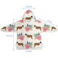thumbnail image 7 of Saint Bernard Dog Breed and Flower Floral Blanket Hoodies for Kids 6-13YR Oversize Wearable Blanket Hoodies for Boys Girls Teens, 7 of 7