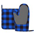 thumbnail image 3 of Kll Buffalo Plaid Blue Black Oven Gloves And Pot Holders Grill Gloves - Oven Gloves And Pot Holders, Non-Slip Cooking Gloves With Recycled Pads, 3 of 9