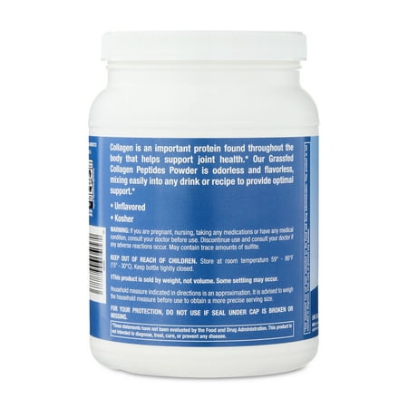 Equate Grass Fed Hydrolyzed Bovin Collagen Peptides Type 1 & 3 Dietary Supplement, Powder Form, Unflavored, 20 oz