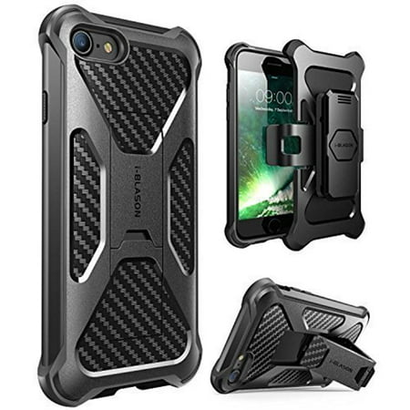 I-Blason Transformer Slim Hard Shell Holster Case - Back cover for cell phone - rugged - rubber, carbon fiber - black - for Apple iPhone (Best Carbon Fiber Iphone 7 Case)