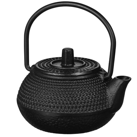 CTIRCHIU Black Cast Iron Small Teapot Rustproof Tea Kettle with Vintage Design for Tea Lovers