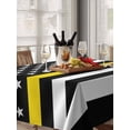thumbnail image 6 of Thin Yellow Table Cloth 52x70 Inch Rectangle, Line Gold Emergency Dispatchers Truck Flag Waterproof Tablecloth Washable Table Cover for Party Picnic Dinner Decor, 6 of 9