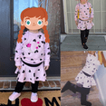 thumbnail image 2 of Rimyaw Girls Outfits Sets Cotton Clothes Sweatshirt Top & Long Pantskirts Set Valentine's Day Clothing 6T, 2 of 9