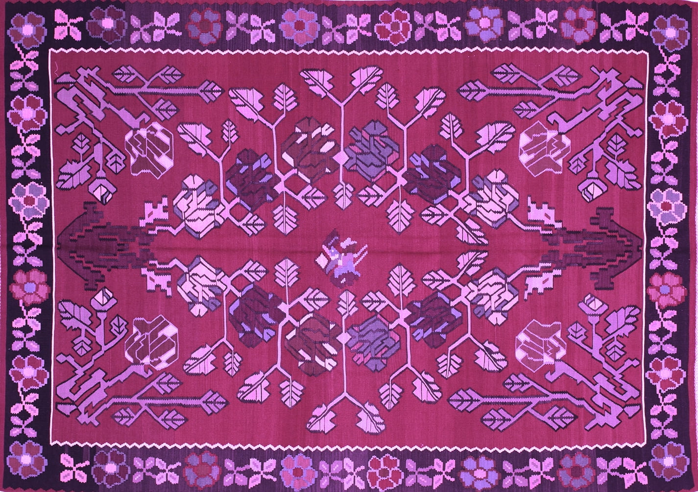 Ahgly Company Indoor Rectangle Animal Purple Traditional Area Rugs, 8