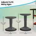 thumbnail image 5 of Flash Furniture Adjustable Height Kids Flexible Active Stool for Classroom and Home with Non-Skid Bottom in Gray, 14" - 18" Seat Height, 5 of 16
