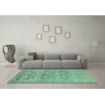 thumbnail image 3 of Ahgly Company Indoor Square Oriental Light Blue Traditional Area Rugs, 6' Square, 3 of 4