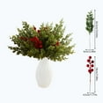thumbnail image 2 of Arrangement Floral Élégant de Baies Rouges avec Aiguilles et Vase pour Table à Manger, 2 of 6