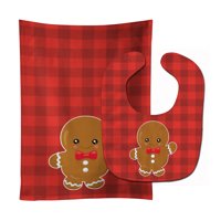 Christmas Gingerbread Boy Baby Bib & Burp Cloth