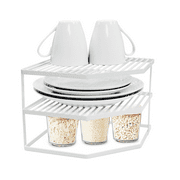 3-Tier Corner Shelf Counter and Cabinet Organizer, White